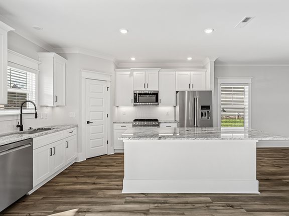 Stainless steel appliances are included