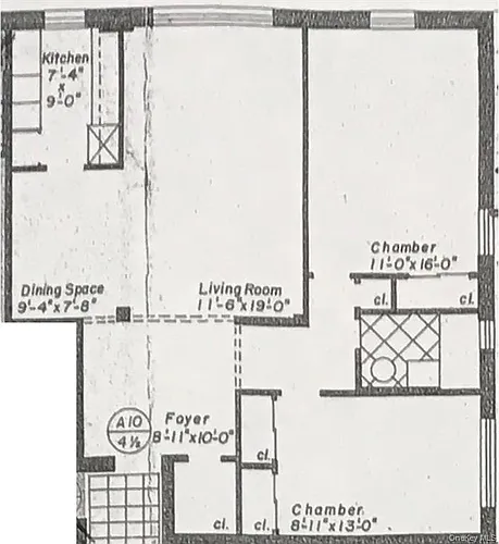 Floor plan 2 beds 1 bath