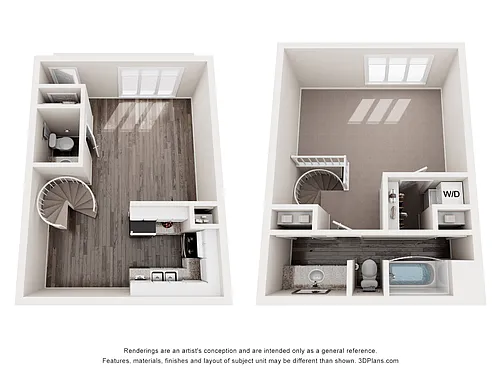 Floor plan 1 Bed 1.5 Bath Yorkshire