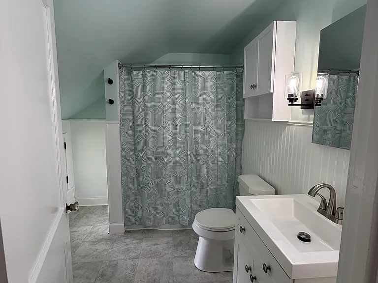 Bathroom looking in from the Hallway/Top of the Stairs