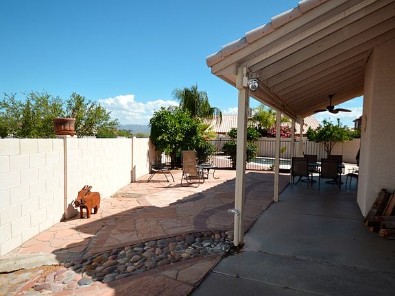 Large backyard against wash