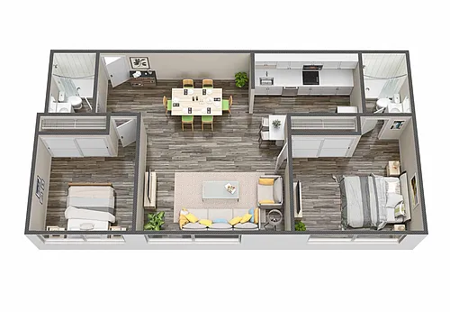 Floor plan Two Bedroom Two Bath North