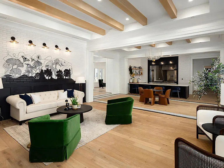 Modern Shared Lounge with Unique Decor and Entertaining Spaces
