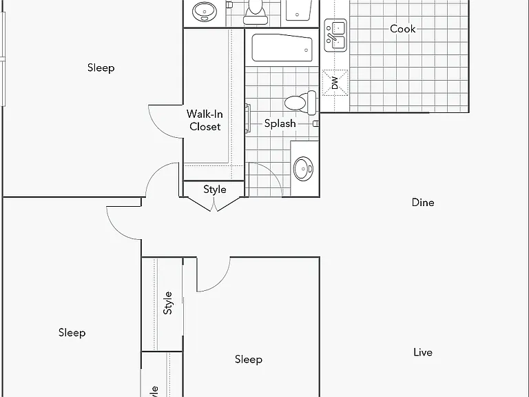 C1R | 3-Bedroom Floorplan C1R | 3-Bedroom Floorplan