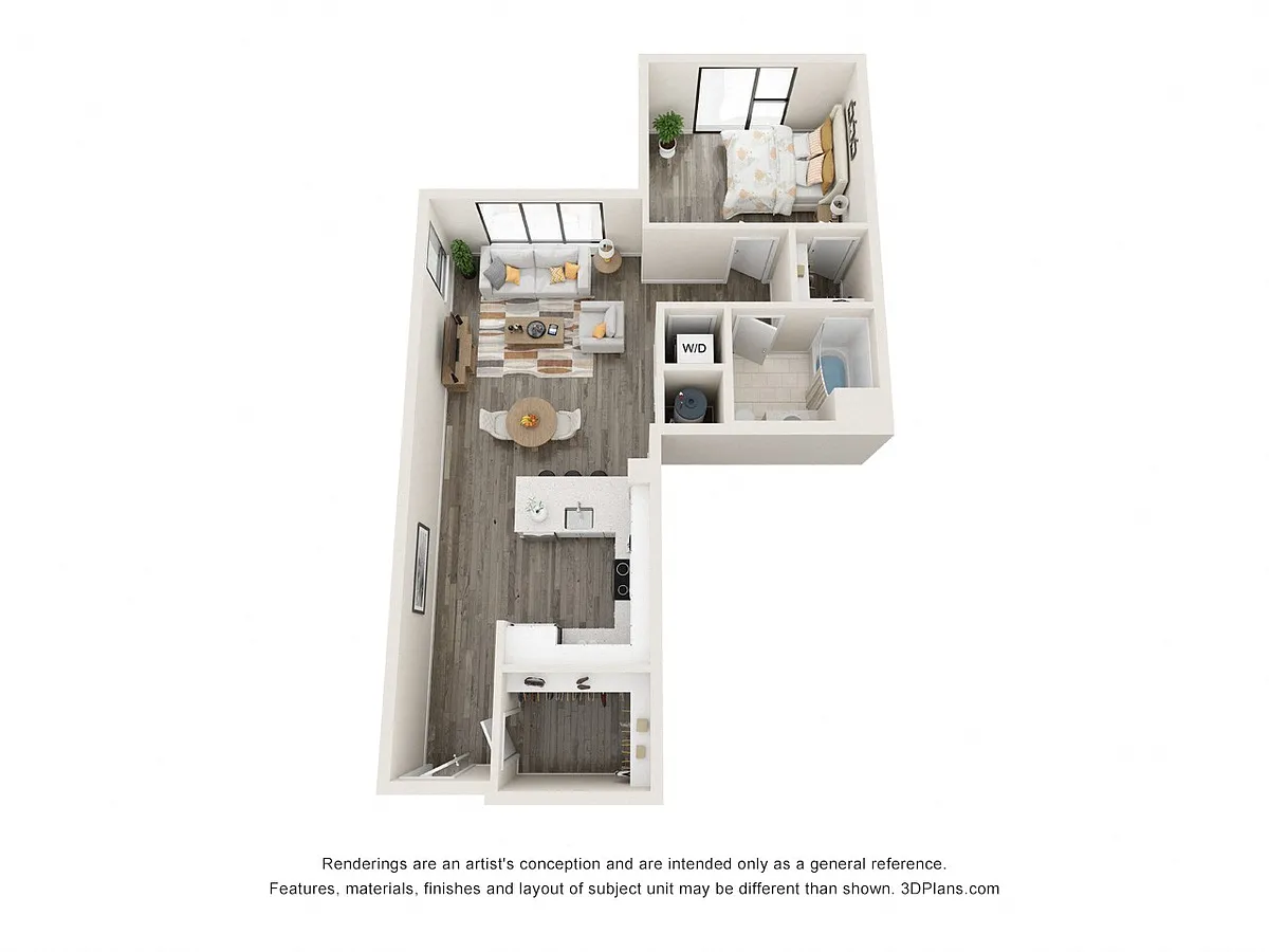 Floor plan One Bedroom Type 1D Floorplan