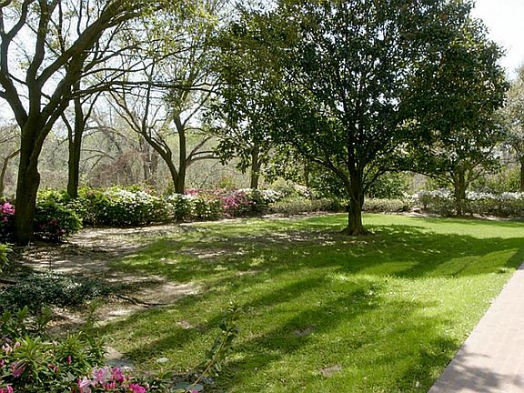  One of several garden areas.