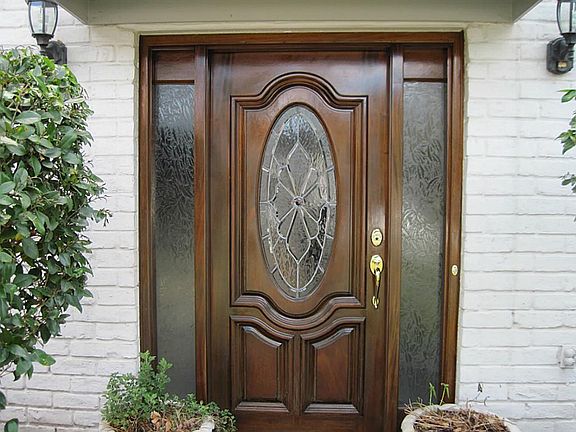 Custom made mahogany front door.