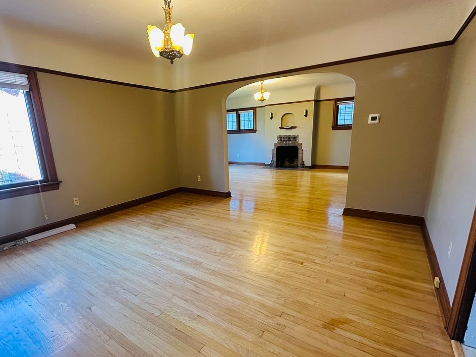 Dining room looking into living room