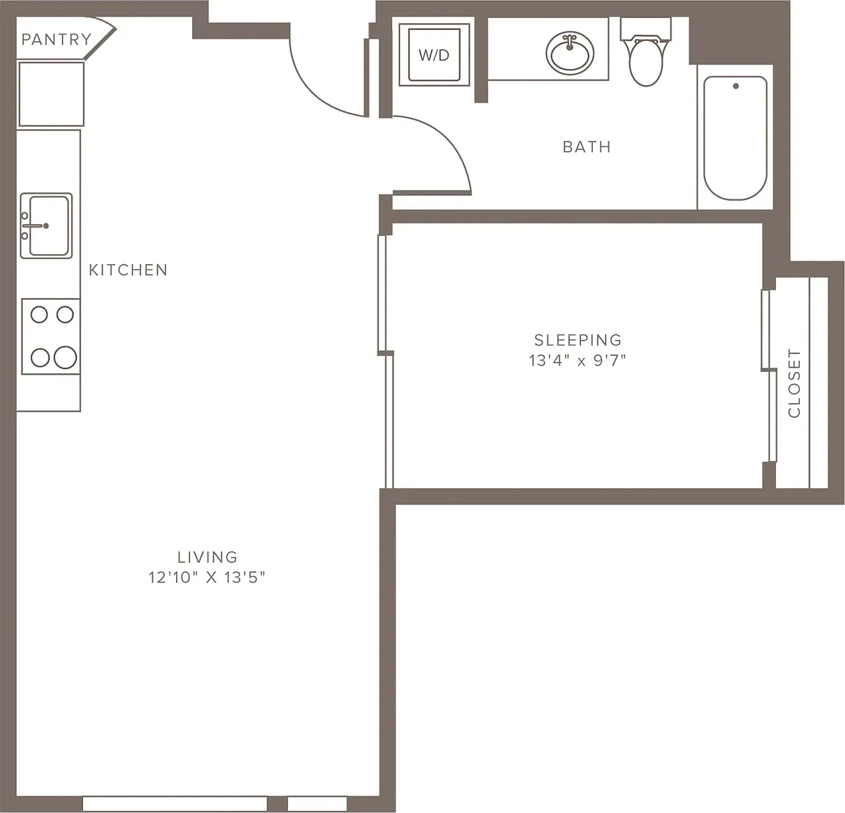 Floor plan A5 - One Bedroom