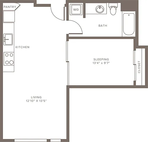 Floor plan A5 - One Bedroom