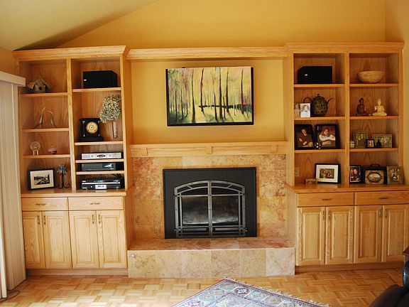 Gas fireplace with built-in