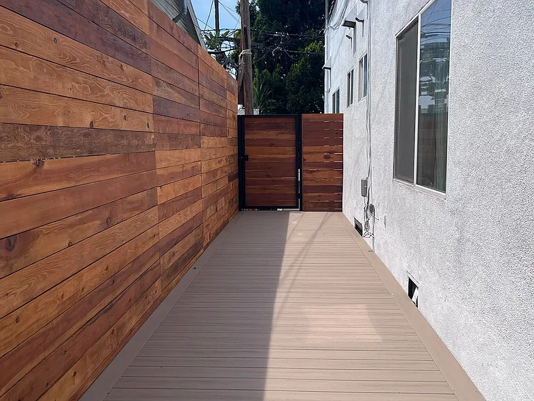 Your own back patio, a private space just for your side of the duplex