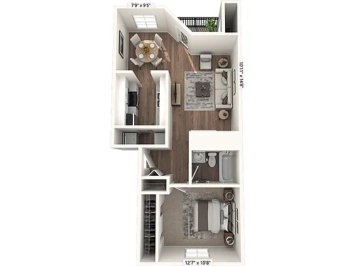Floor plan 1 BED 1 BATH B
