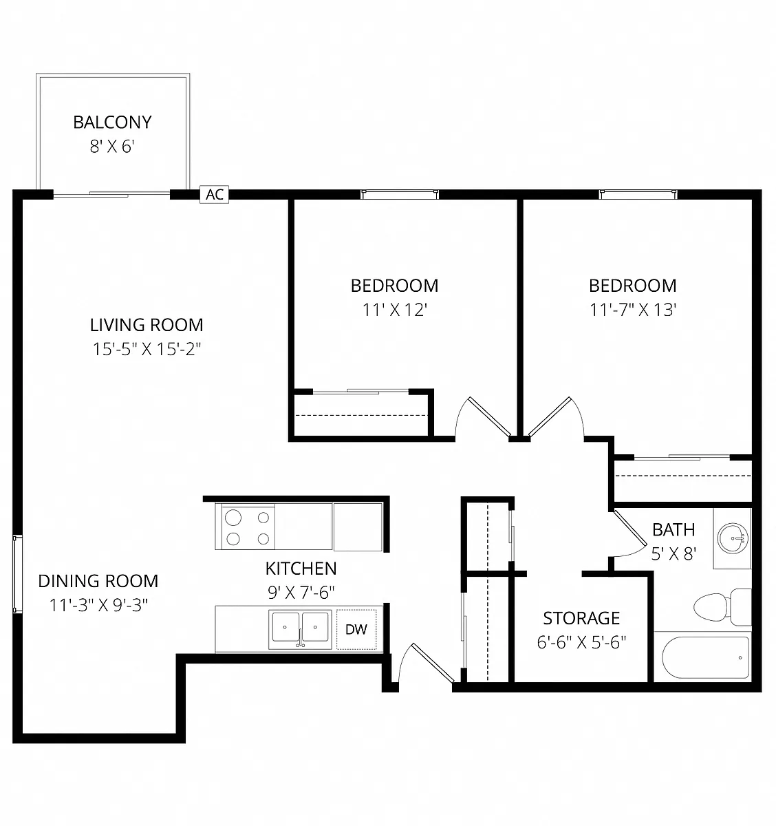 Floor plan 2X1 L