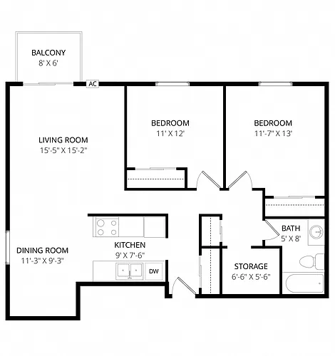Floor plan 2X1 L
