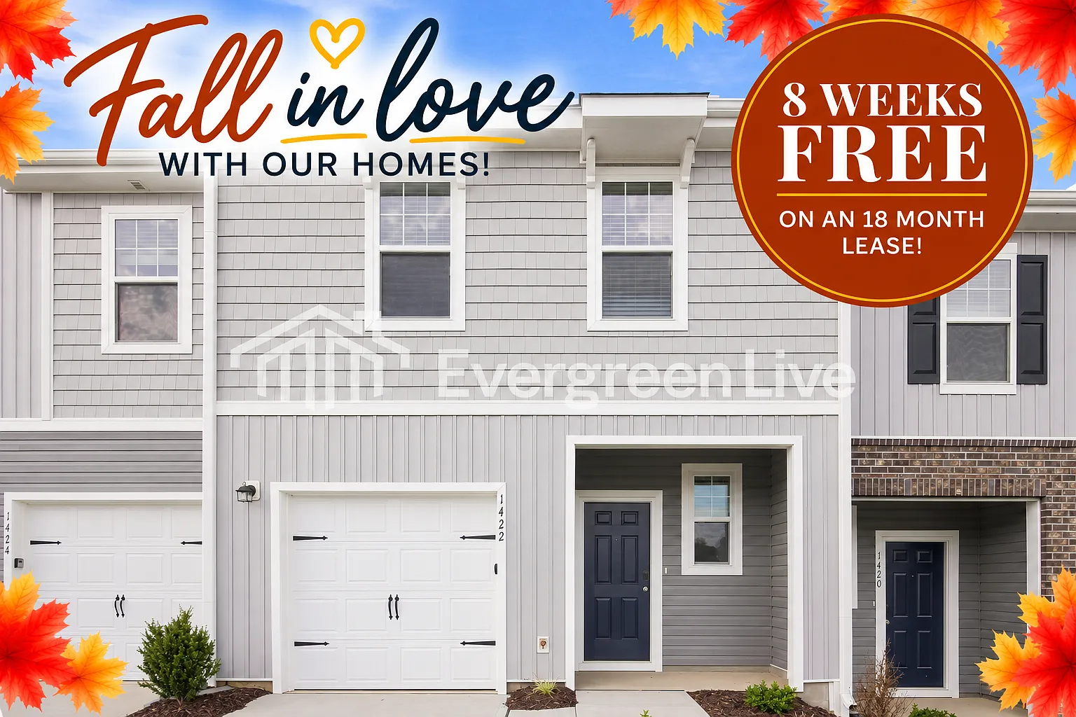 3 bed, 2.5 bath, 1421 sqft, $1,595 — Photo 1