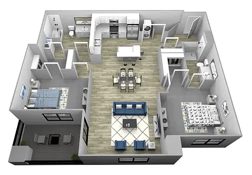 Floor plan 2 Bedroom C
