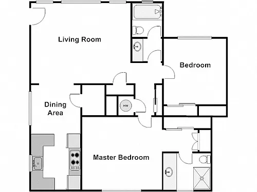 Floor plan 2 Bed / 2 Bath: Type A