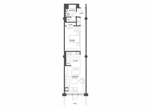 Floor plan 1 Bed/1 Bath