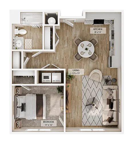 Floor plan 1BR Vale Overlook