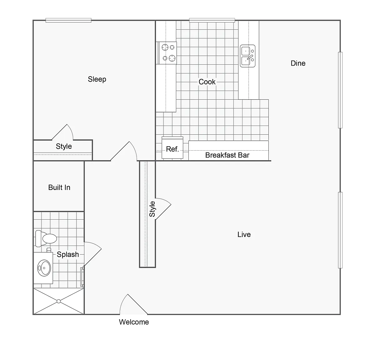 Floor plan Van Buren