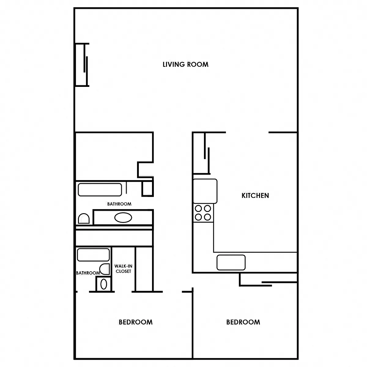 Floor plan Two Bed Two Bath