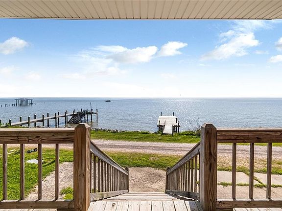 Property view of water with a dock
