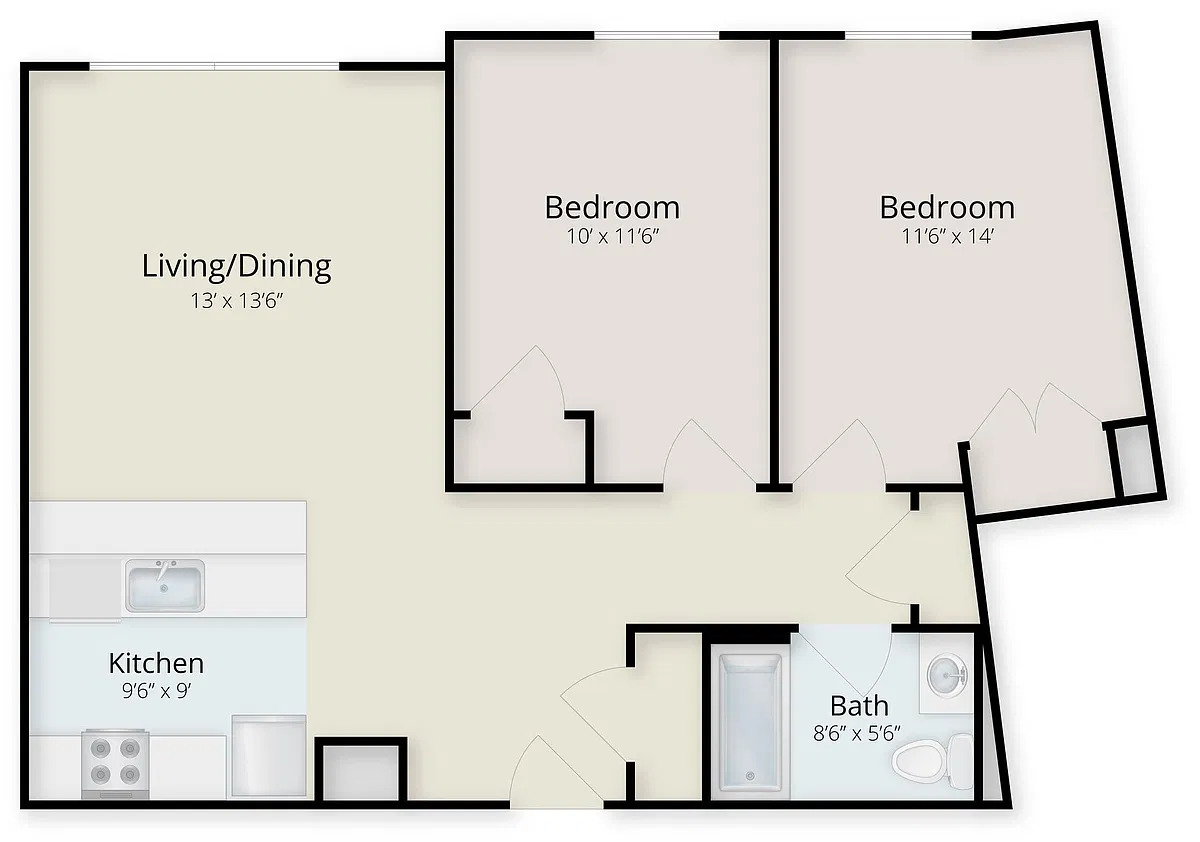 Floor plan Two Bedroom A