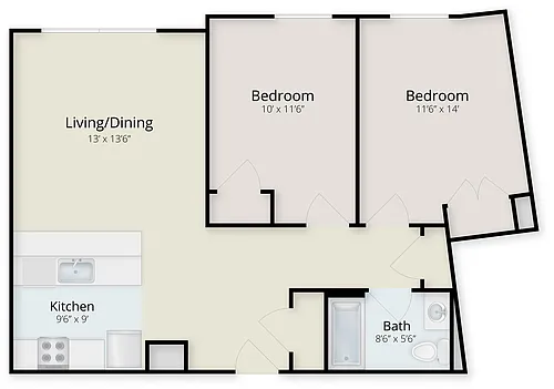 Floor plan Two Bedroom A