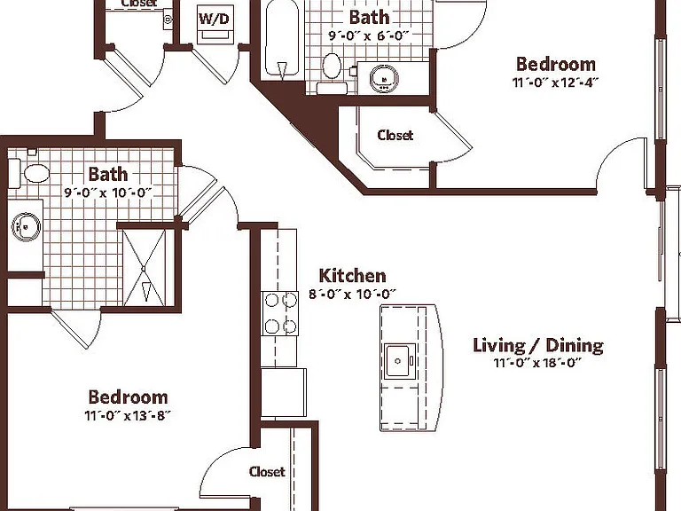 Osprey Cove - B3 - 2 Beds - 2 Baths - 1089 Sq. ft.
