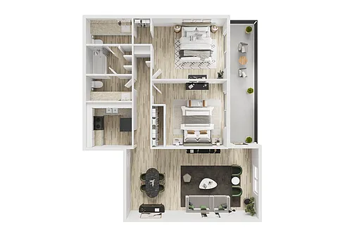 Floor plan 2 Bedroom 1.5 Bath