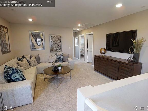 Upstairs loft with furniture. Image of model home.