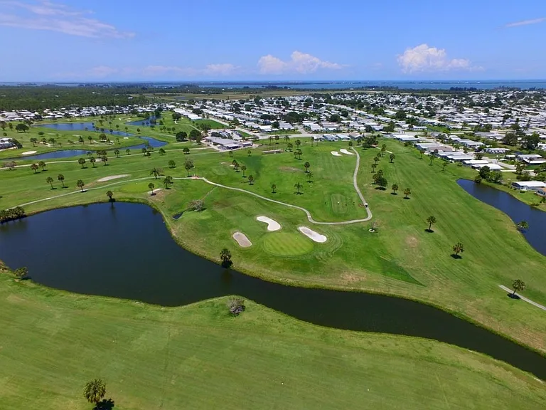 Aerial view of Barefoot Bay Recreational Community.