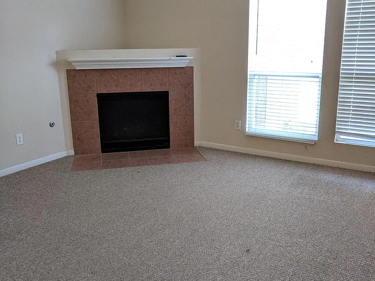 Spacious Living Room with a gas fire place!