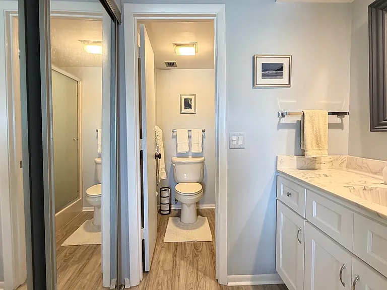 Primary Bathroom w/ HUGE walk-in closet to the left.