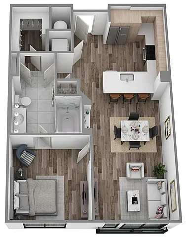 Floor plan A1 One Bedroom