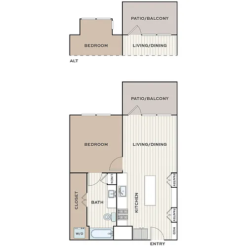 Floor plan One Bedroom (A1)