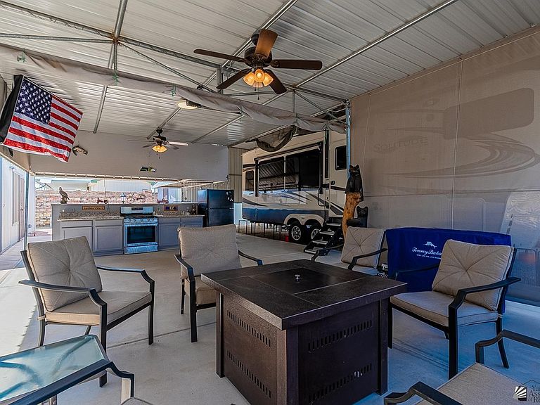 Covered patio seating