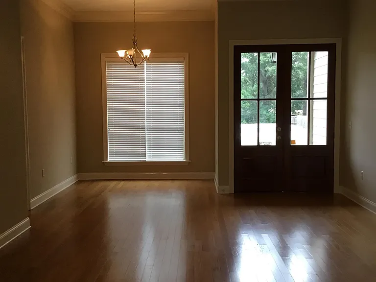 Front door and dining area