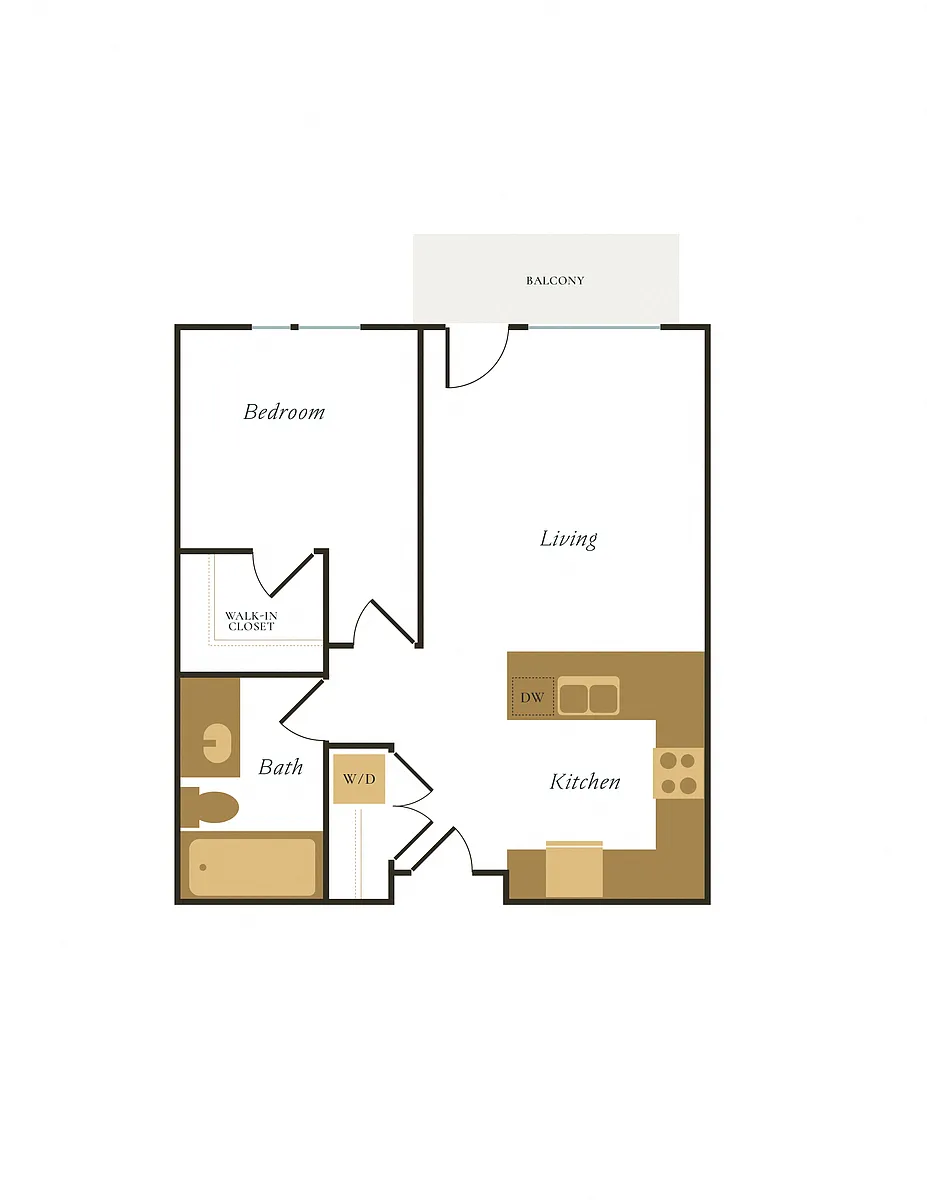 Floor plan 1X1 - D
