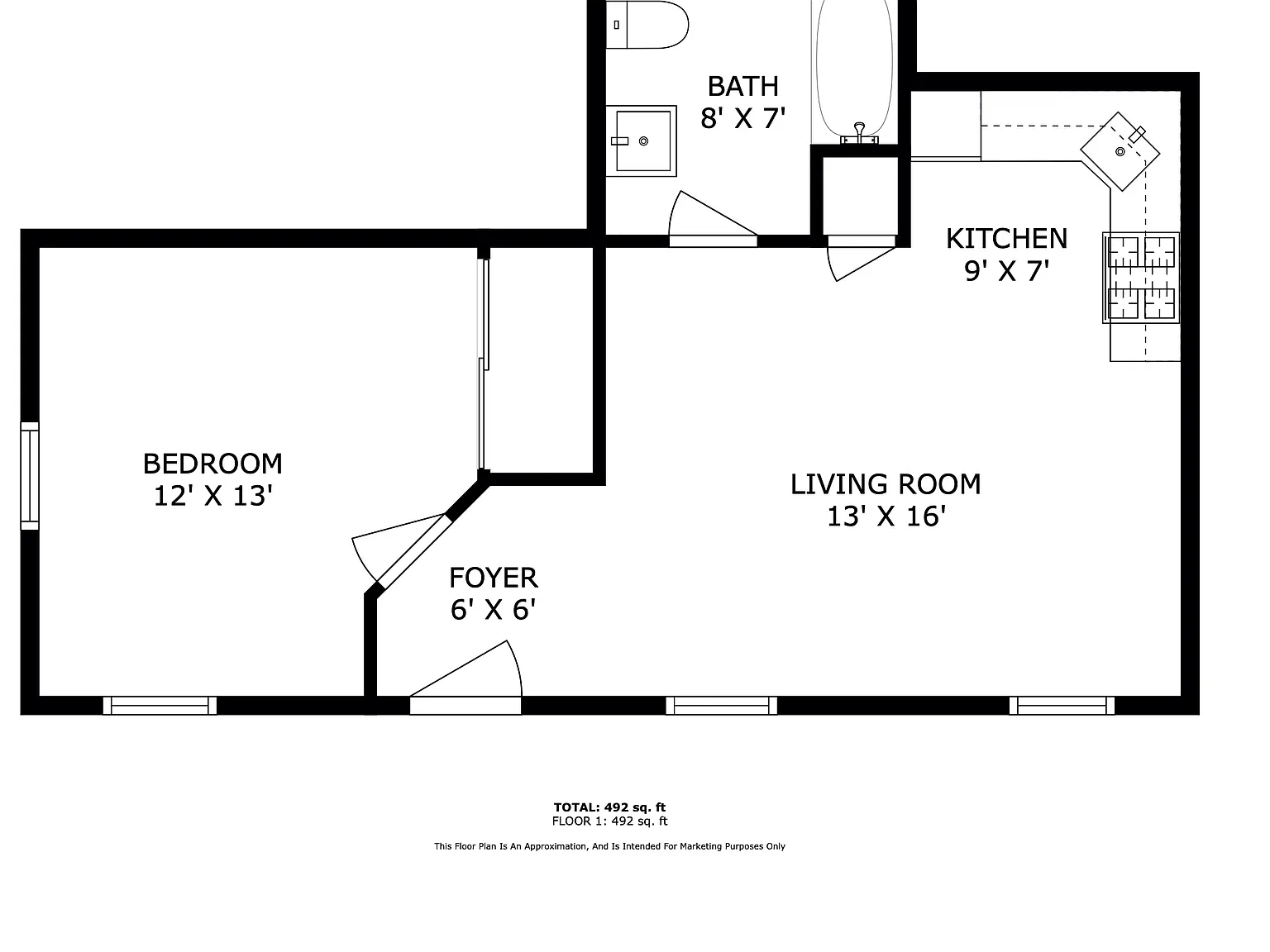 1 bed, 525 sqft, $1,550 — Photo 2