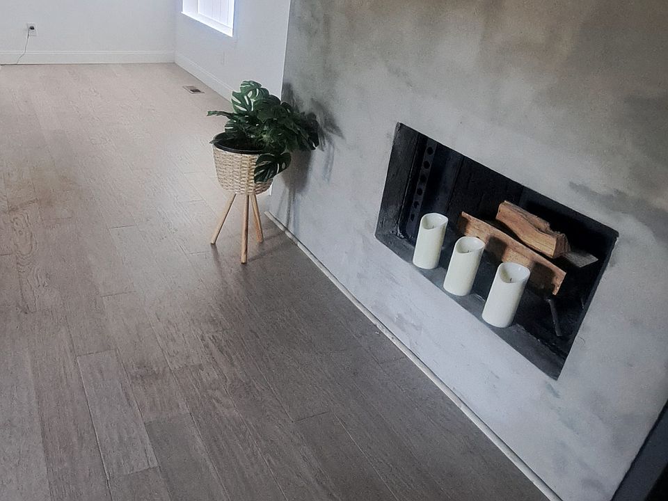 Modern Living room fireplace.