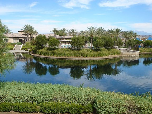 Backyard Lake and Club House View
