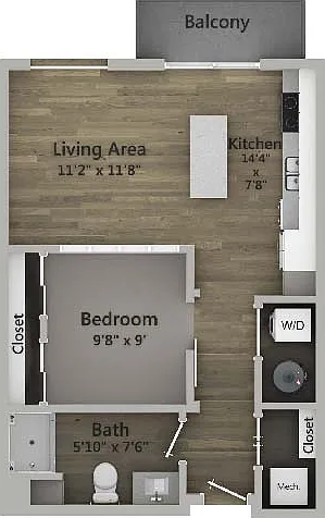 Floor Plan 1A | State Street Station | Apartments in Wauwatosa, WI Floor Plan 1A | State Street Station | Apartments in Wauwatosa, WI
