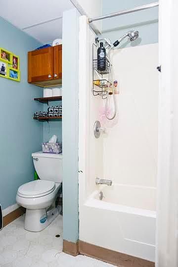 View of bath from east bedroom.