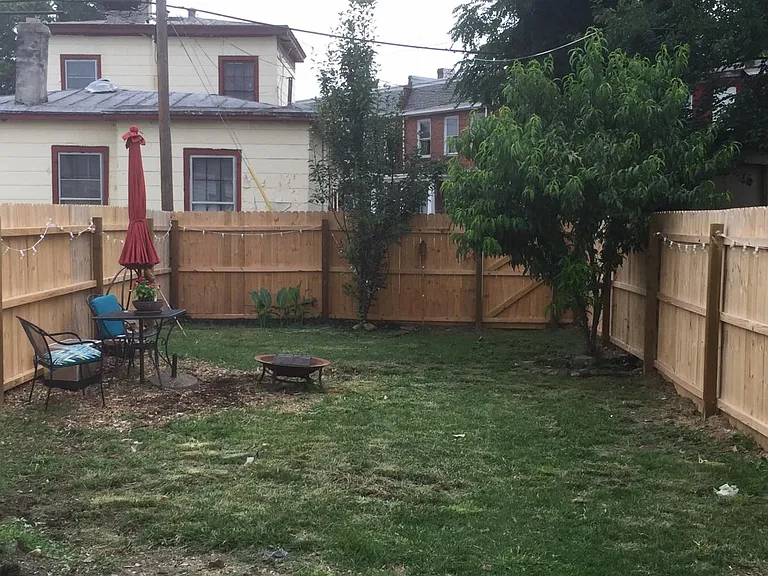 fenced backyard