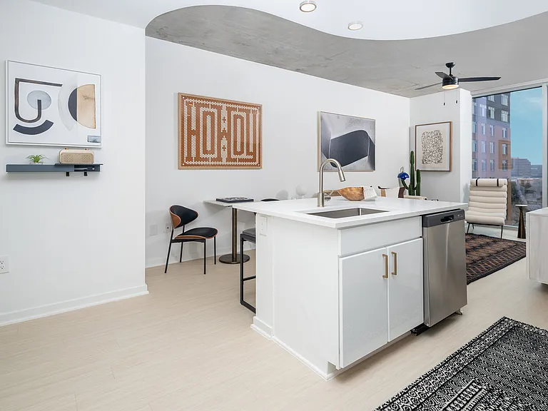 Sound absorbing luxury vinyl plank flooring in renovated apartment homes