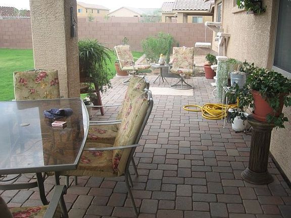 extended patio with pavers