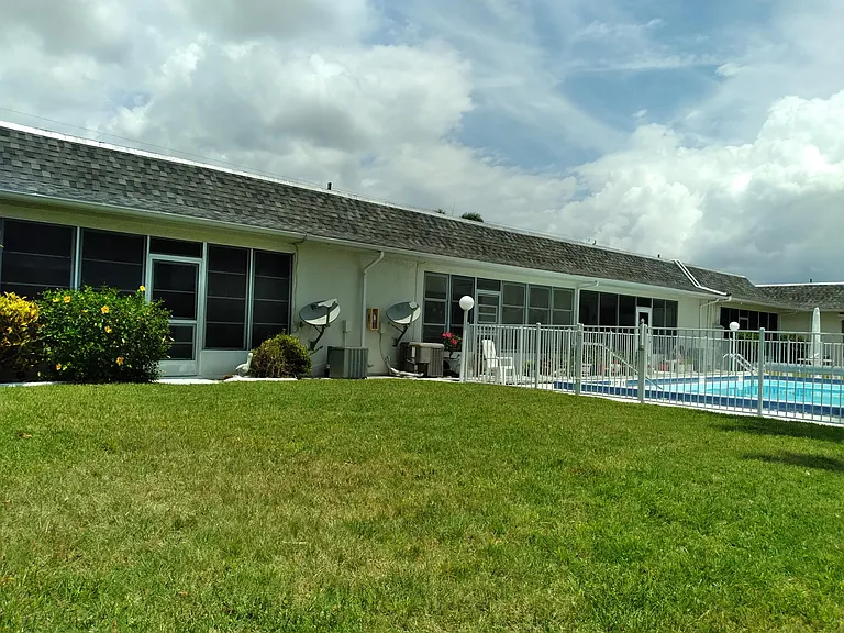 View of the pool from the canal side
