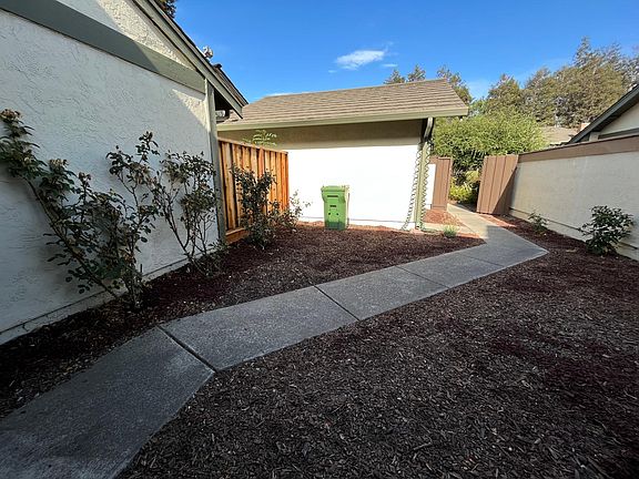 Front Patio connects to 2 car detached garage